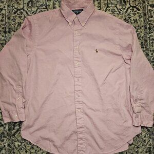 Ralph Lauren Classic Fit Button Down 100% Cotton Pink Mens XL Old Money Preppy